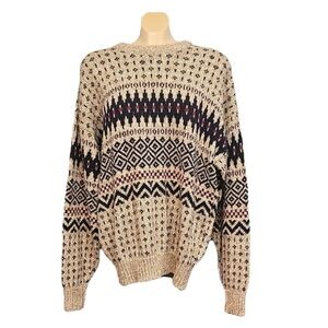 👠 Vintage Northern Reflections Patterned Knit Sweater, Size L
